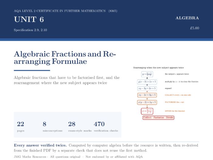 AQA Level 2 Further Maths - Algebraic Fractions