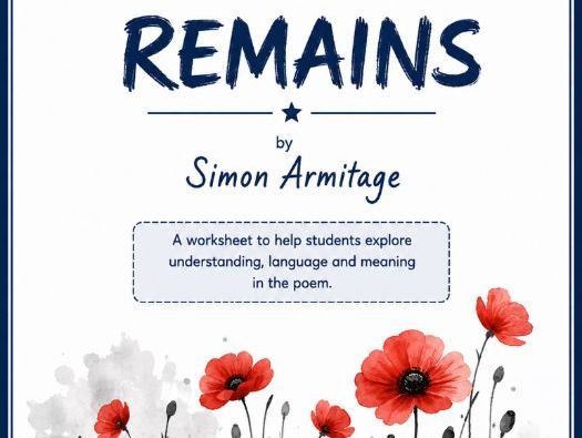 Remains by Simon Armitage | FREE Poetry Worksheet + Answer Key