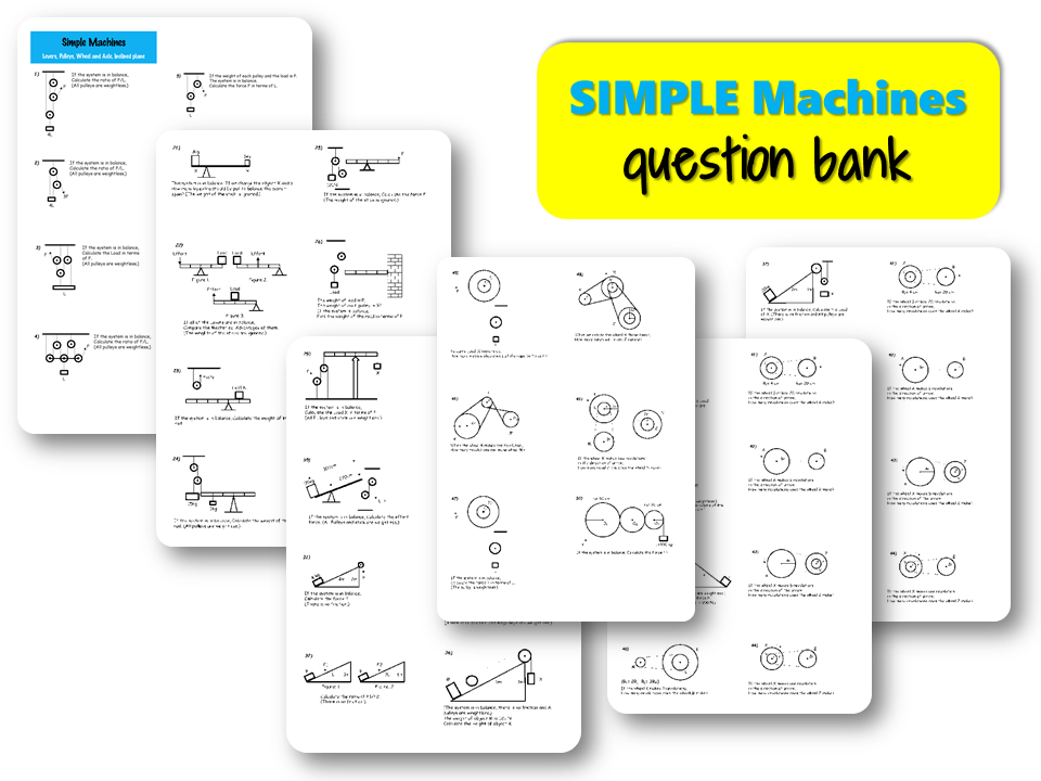 Simple MACHINES Question Bank Teaching Resources