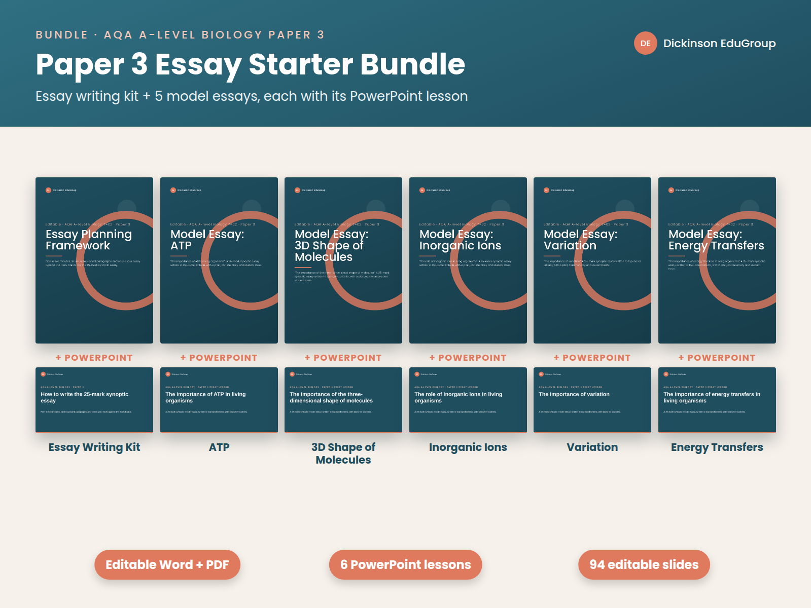 AQA Biology Paper 3 Essay Starter Bundle