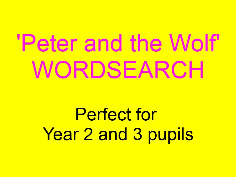 'Peter and the Wolf' themed Wordsearch