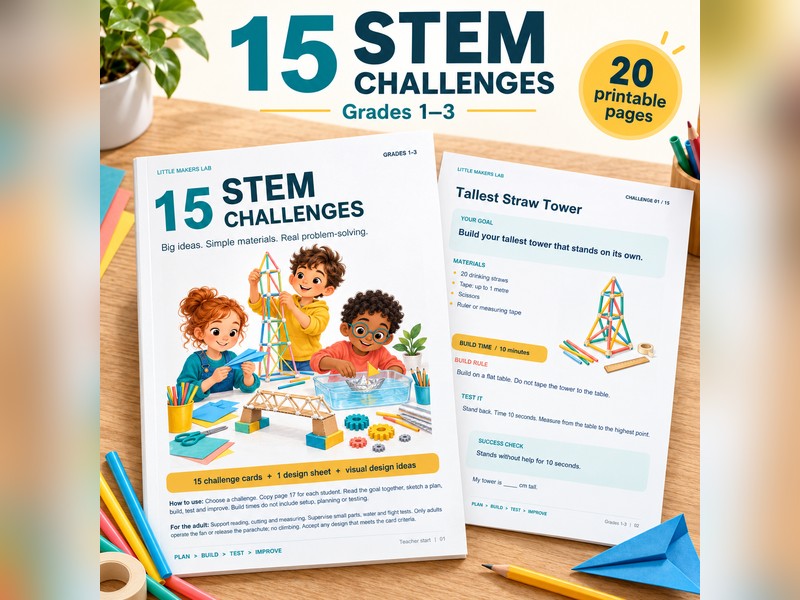 15 STEM Challenges Grades 1-3