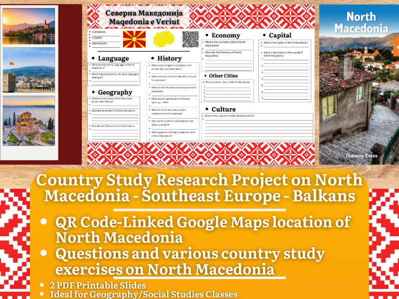 Country Study Research Project - North Macedonia - Social Studies - Balkans