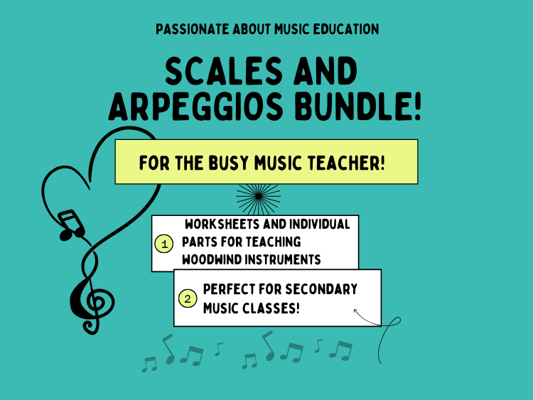 Scales and arpeggio bundle for woodwind instrumental teaching