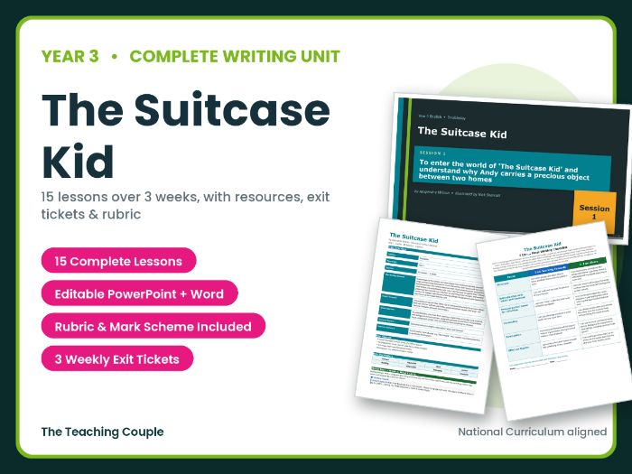 The Suitcase Kid | Year 3 English Unit | 15 Complete Lessons + Resources + Mark Scheme