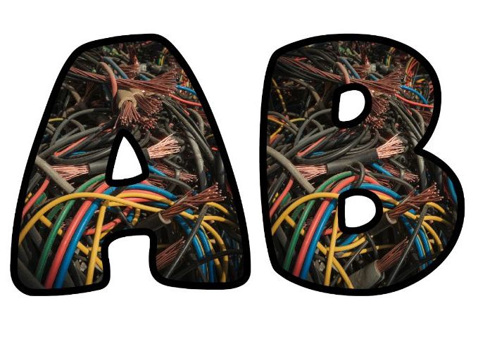 Wires Cables Computers Alphabet Lettering Set | Classroom Display | Upper & Lowercase, 0-9