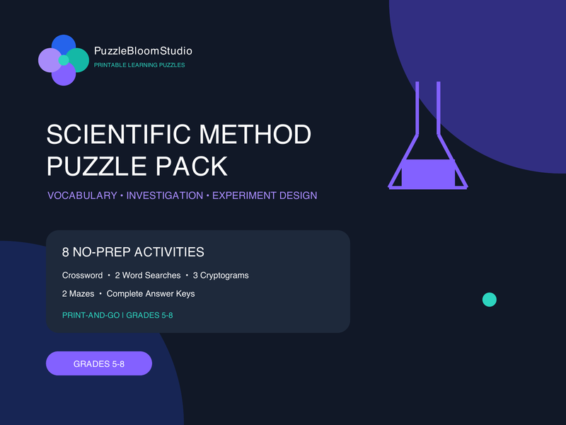 Scientific Method Puzzle Pack Grades 5-8