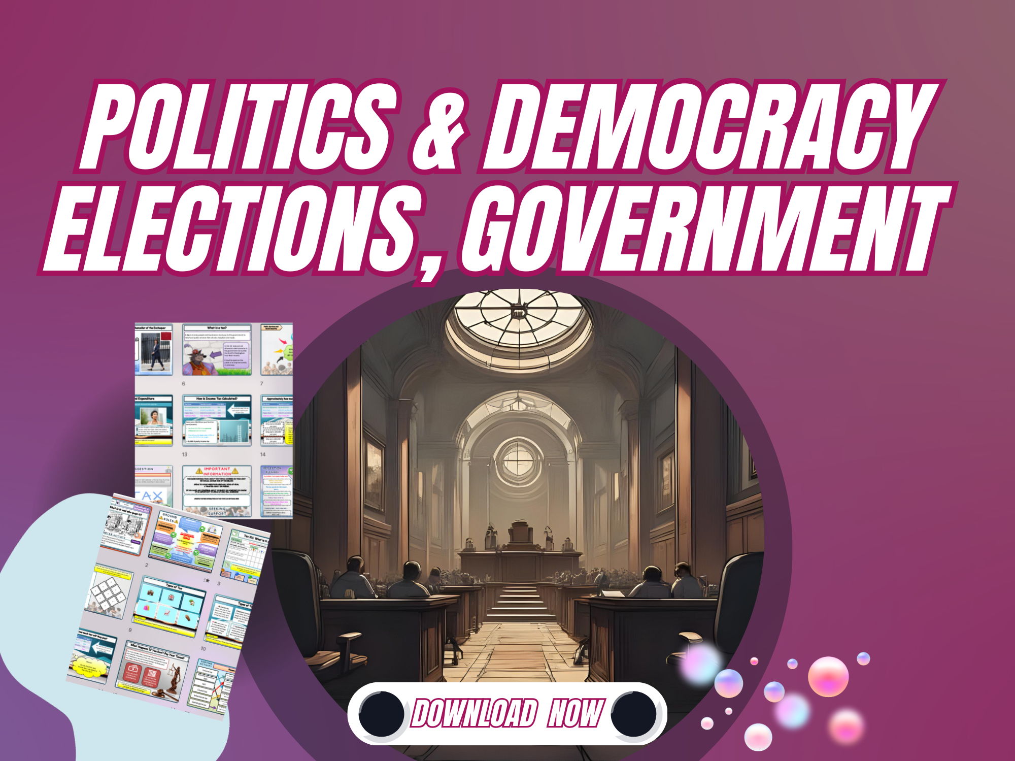 Politics and democracy UK PSHE lesson bundle KS3 KS4