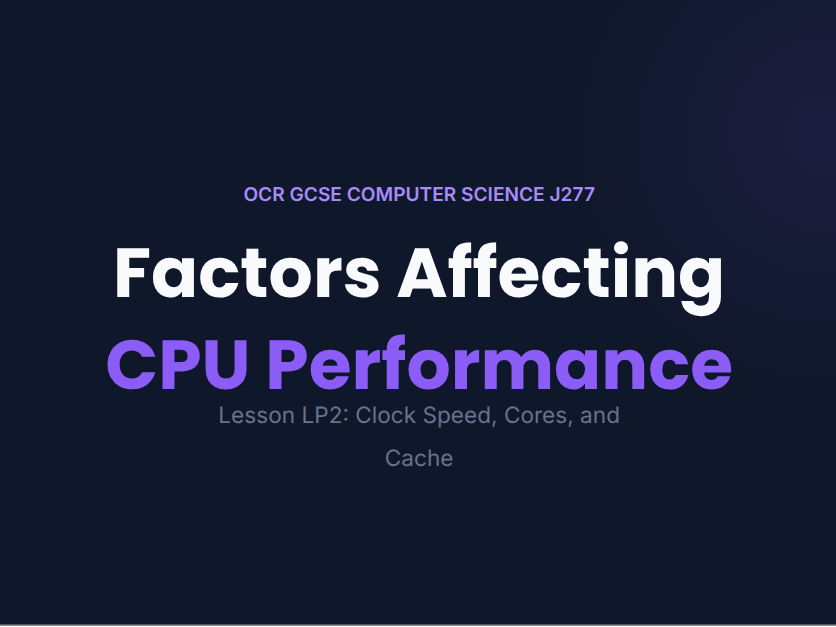 OCR GCSE Computer Science J277: 1.1.2 CPU Performance | Full Lesson