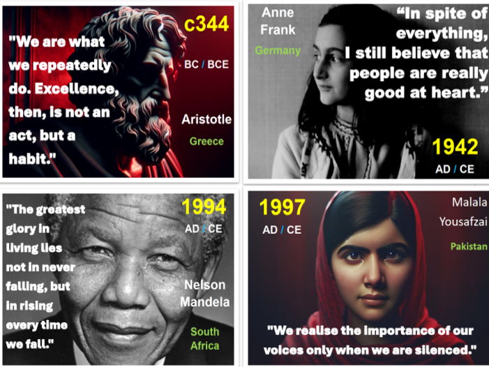 24 Historical Figures  Posters / BC/BCE + CE / AD  Wall Display