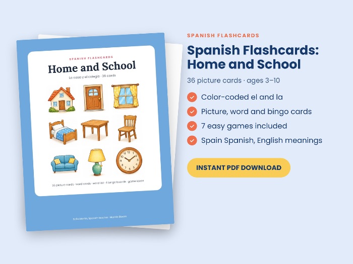 Spanish Flashcards: Home and School (la casa y el colegio)