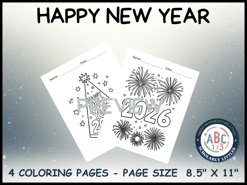 New Year 2026 Coloring Pages - Party Fun