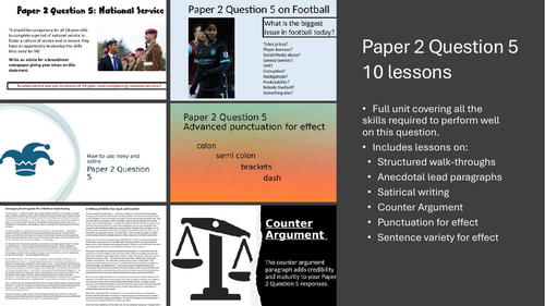 Paper 2 Question 5 - 11 lessons