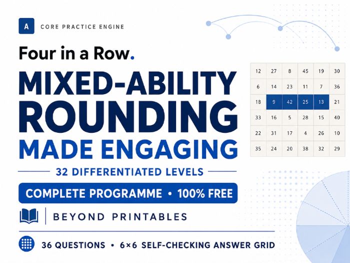 FREE Four in a Row - Mixed-Ability Rounding | Complete 32-Level Programme