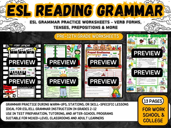 Verb Forms, Tenses, Prepositions & More
