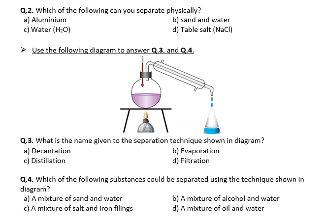 Separation Of Mixtures Worksheet