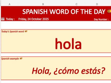 Spanish Word & Phrase of the Day with English Translation