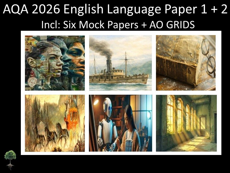 Six AQA 2026 GCSE English Language Paper 1 & 2 Mocks | AO GRIDS