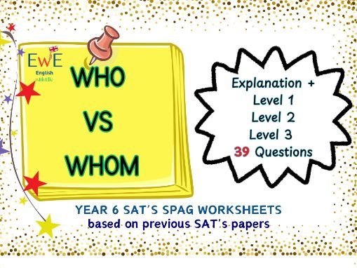 Who VS Whom Grammar Worksheet Pack Practice Questions - extensive explanation - answers inc.