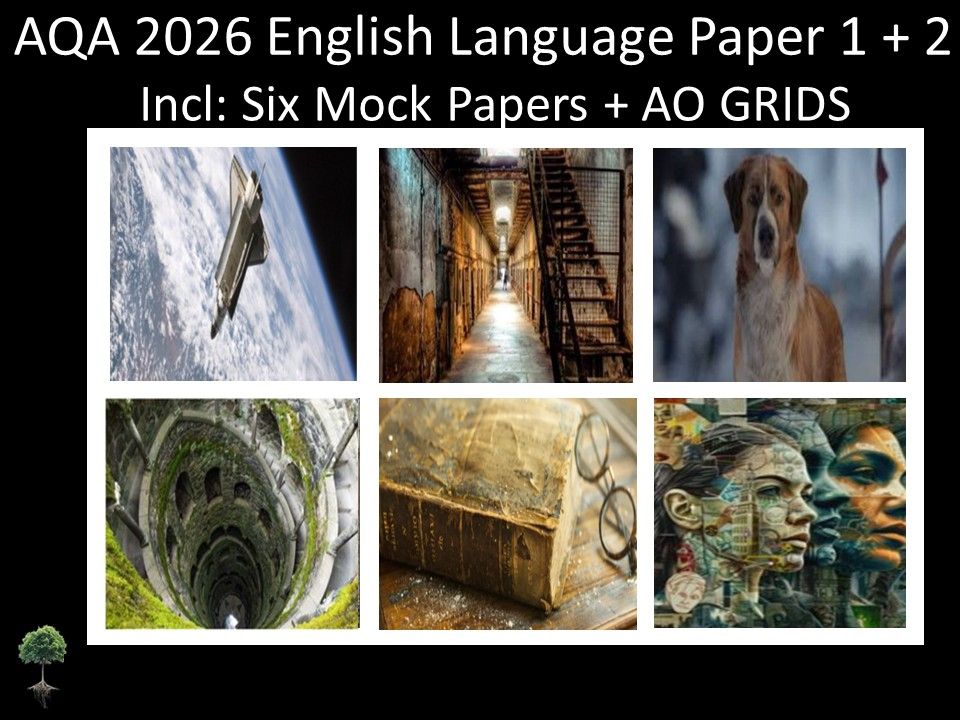 Six AQA 2026 English Language Paper 1 + 2 Mocks | AO GRIDS