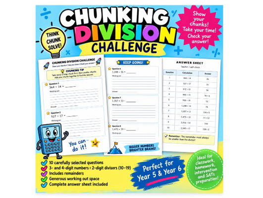 Chunking Division Challenge / Worksheet