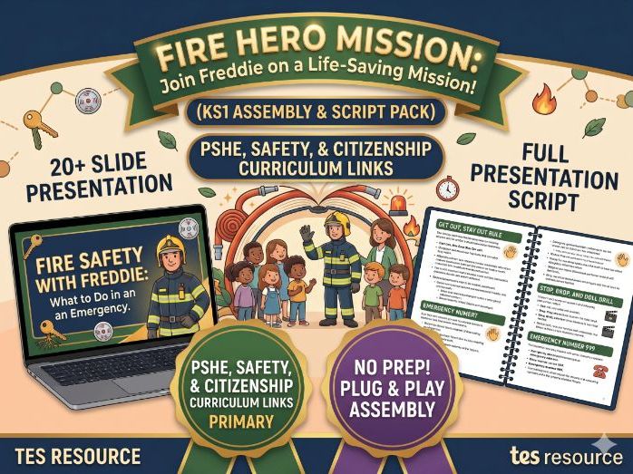 Fire Safety with Freddie: KS1 Assembly Pack & Script (Emergency Preparedness)