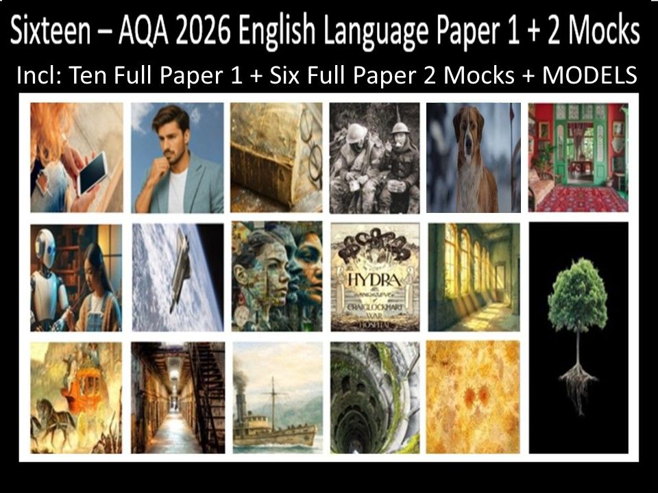 Sixteen AQA 2026 English Language Paper 1 + 2 Full Mocks | MODELS