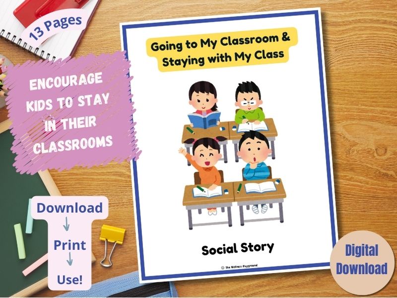 Social Story for Elementary Students | Going to Classroom & Staying With Class