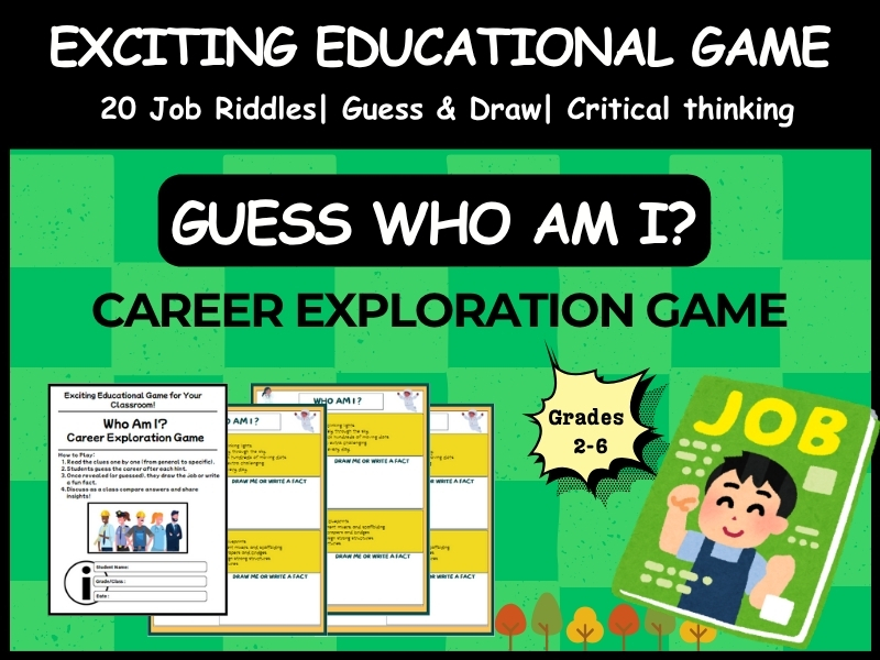 Career Exploration Game: "Who Am I?" Jobs & Occupations Activity | Vocational Skills Lesson
