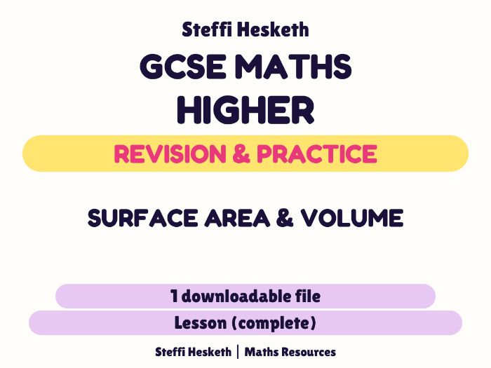 Surface area and Volume for GCSE Higher