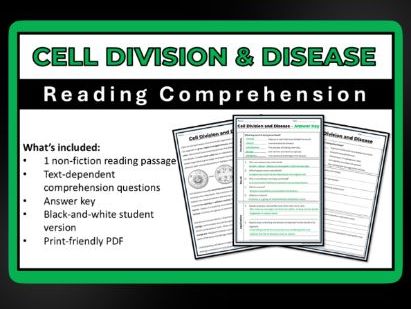 Cell Division and Diseases Reading Comprehension Worksheet