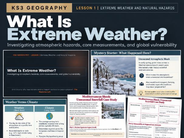 KS3 Geography | What Is Extreme Weather? | PowerPoint & Differentiated Worksheets | Lesson 1