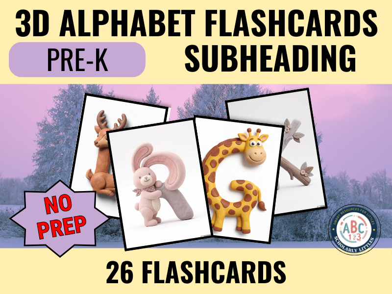 A–Z 3D Animal Alphabet Flashcards