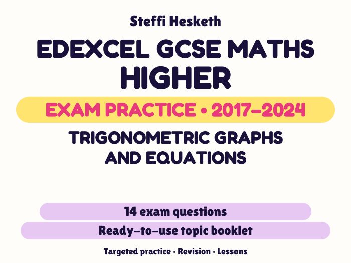 Edexcel GCSE Maths Higher: Trigonometric graphs and equations Exam Questions | 2017-2024