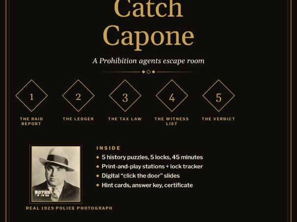 Al Capone Escape Room | Prohibition 1920s Activity | Catch Capone Breakout Game
