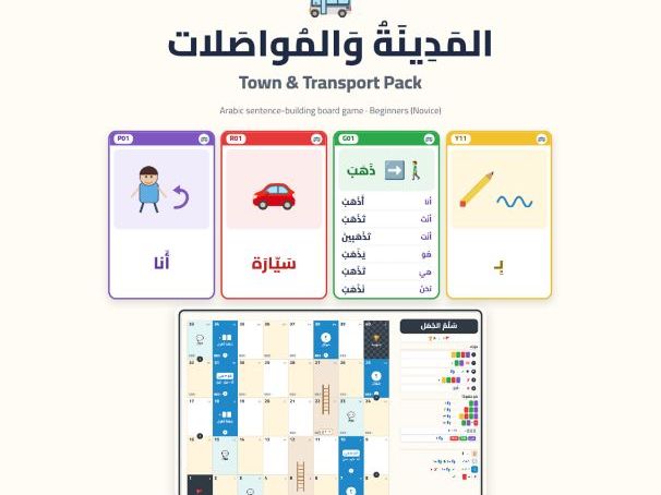 Arabic Town & Transport Sentence-Building Game