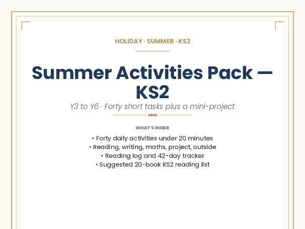 Summer Activity Pack KS2