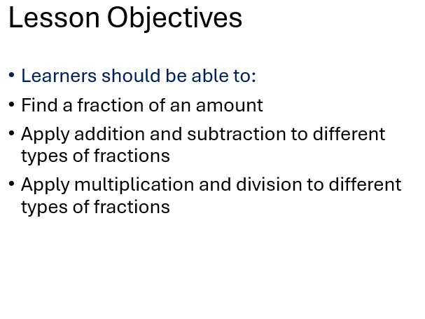 Calculating with Fractions. Maths Functional Skills L2 GCSE Full Lesson