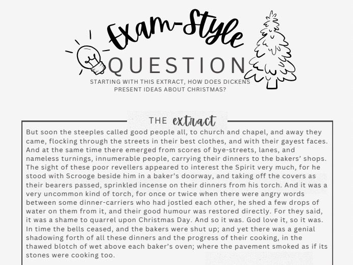 A Christmas Carol Essay Plan Worksheet