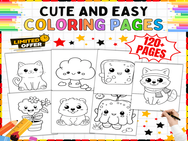 120+ Printable Colouring Sheets | Adorable Animals & Characters | Fun Art Resources for Kids