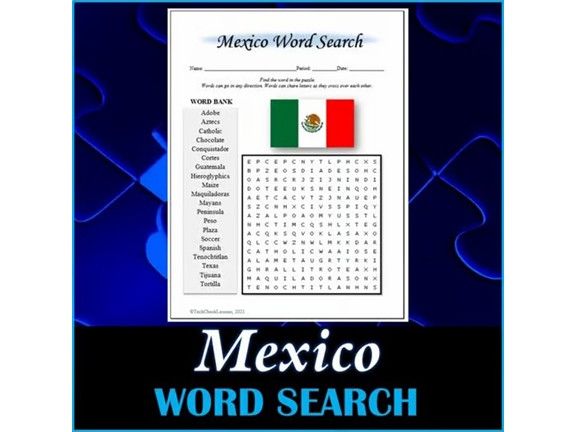 All About Mexico Word Search Puzzle