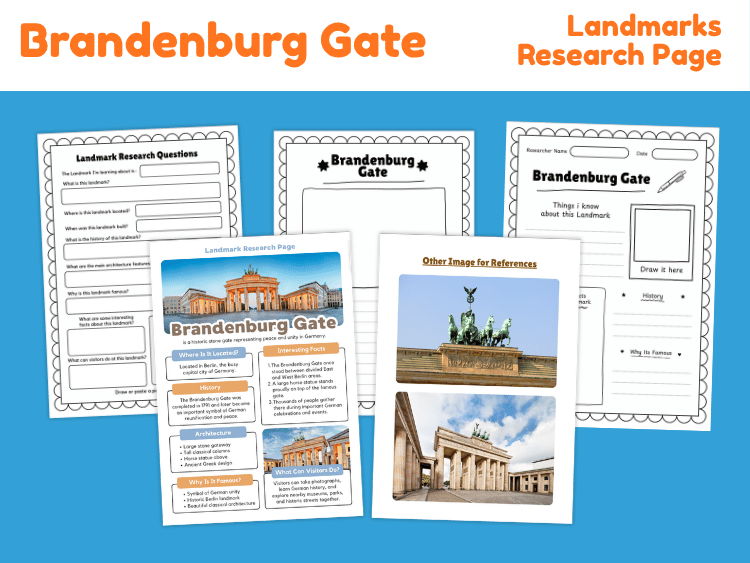 Brandenburg Gate Research Project | Landmark Worksheets