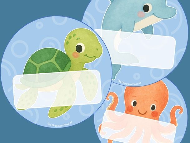 Peg Labels: Underwater (Editable)