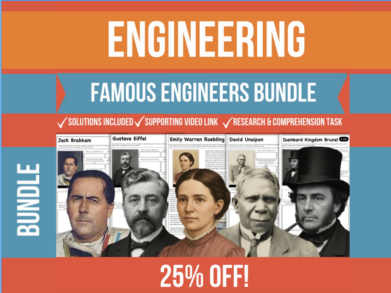 Famous Engineer Biography Research Activities BUNDLE | Save 25%