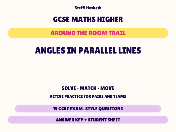 GCSE Higher Maths Angles in Parallel Lines | Around the Room Trail