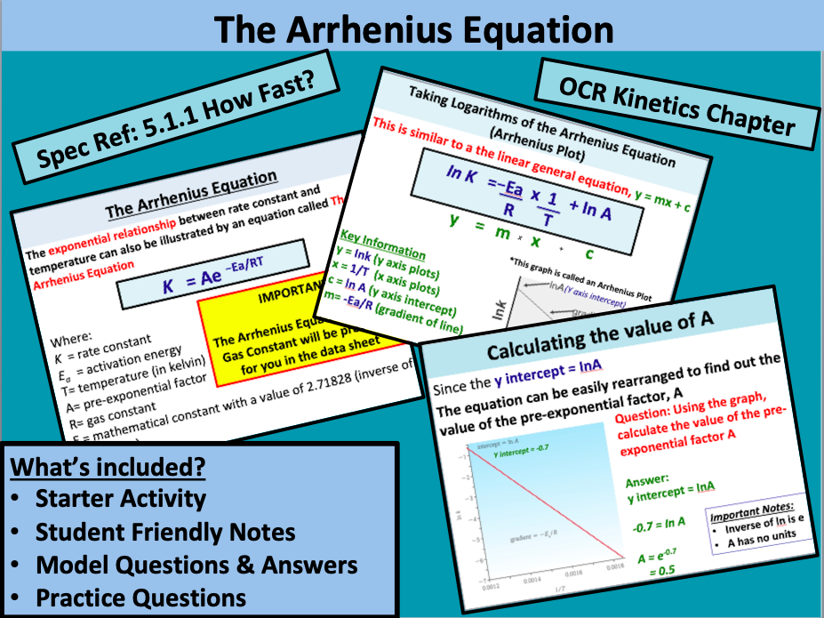 Kinetics The Arrhenius Equation A Level Chemistry Teaching Resources Kinetics the arrhenius equation a level chemistry teaching resources