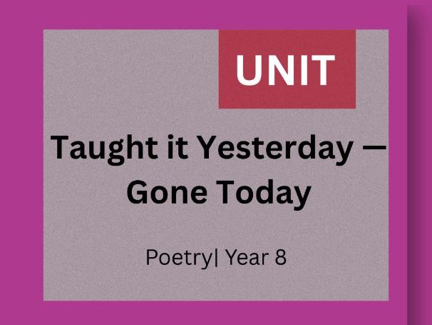 Poetry Unit | Reading & Writing | Inference, Imagery & Analysis | Year 8 (KS3)
