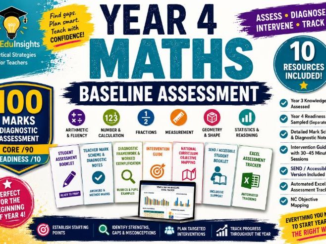 Year 4 Maths Baseline Assessment | Diagnostic Tracker, SEND & Intervention Pack