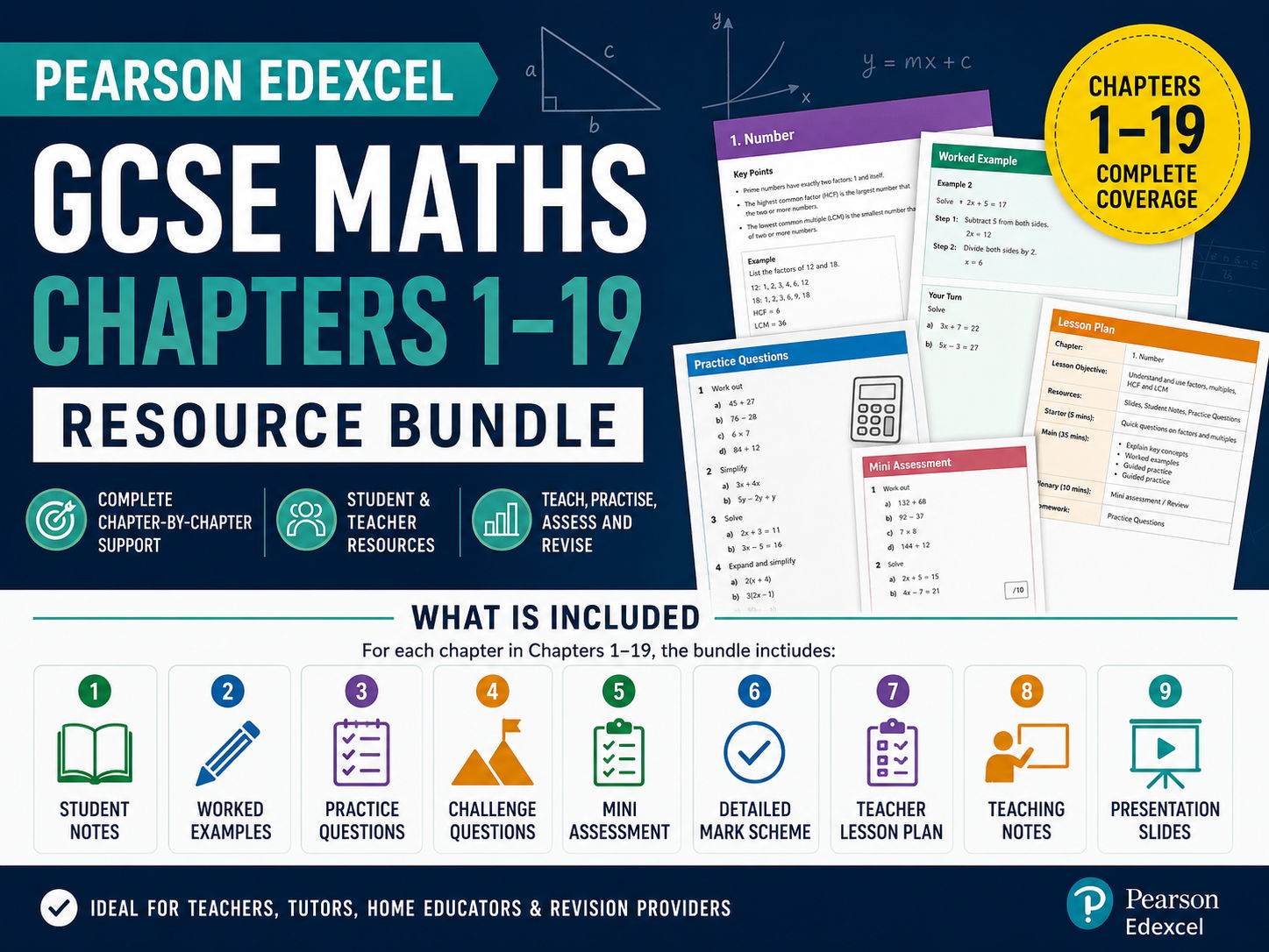 Full Pearson Edexcel GCSE Maths Higher Resource Bundle | Chapters 1–19