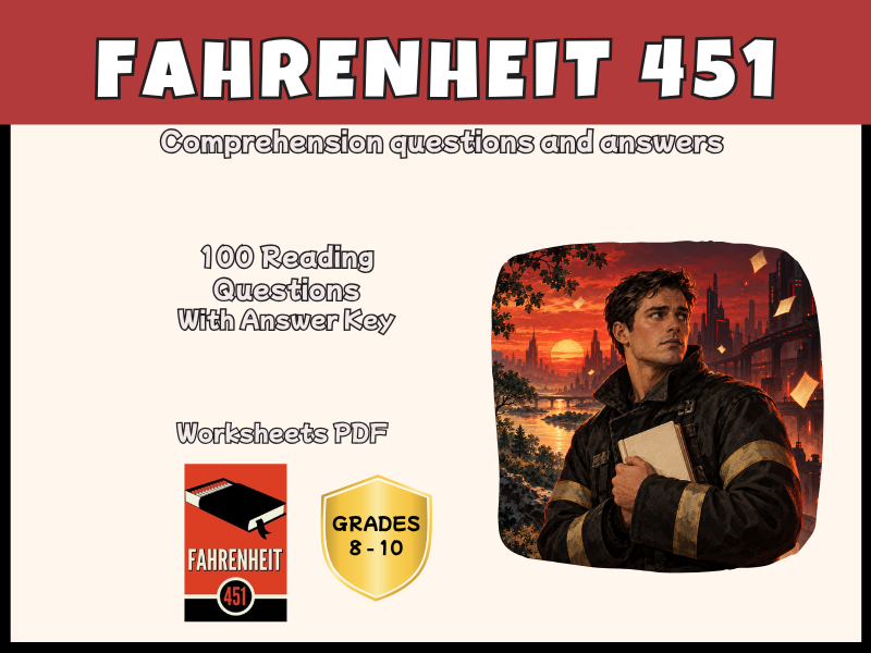 Fahrenheit 451 Reading Comprehension Questions | Novel Study | KS3 KS4 Years 9-11 English